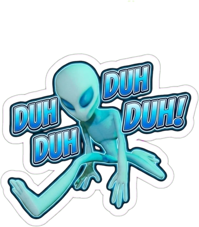 The Breakdancing Alien Kiss-cut sticker